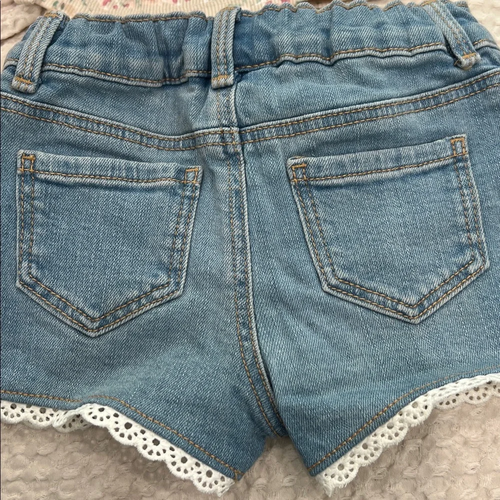 OshKosh B'gosh Blue Toddler Eyelet‎ Trim Denim Shorts